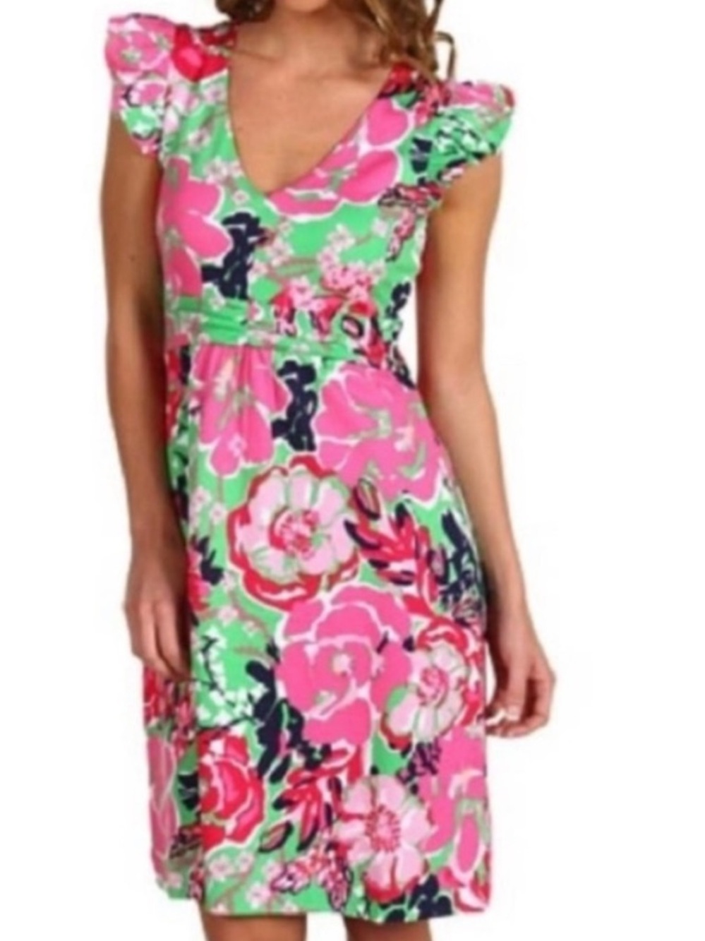 Lilly Pulitzer Sz XS Clare Dress Silk Cotton Blend A Thing Called Love